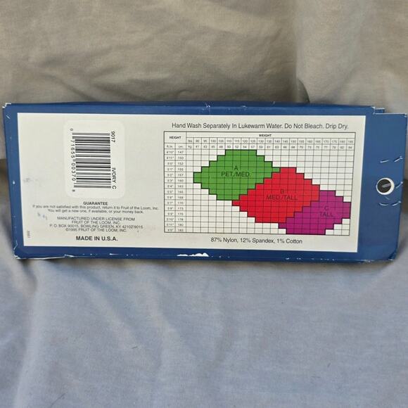 Fruit of The Loom Control Top Pantyhose Sz C Lingerie Ivory vintage NIB feet NOS - Picture 3 of 4